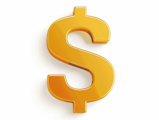 Naklejka premium gold dollar sign, white background