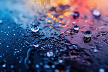 water droplets, color transparency background