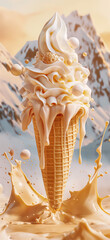 cornets de glace éclaboussures