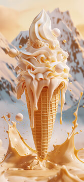 cornets de glace &eacute;claboussures