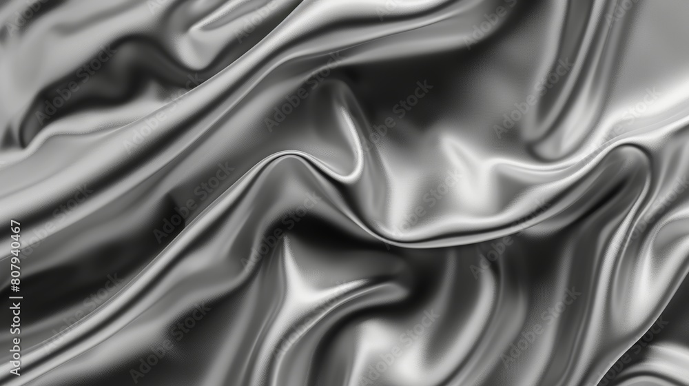 Poster the smooth and soft gray surface of a silk fabric background appears to have a liquid ripple effect.