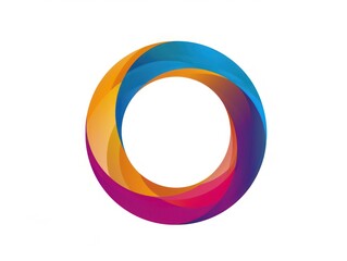 O letter, logo icon, color, white background