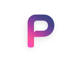 letter P logo icon, color, white background