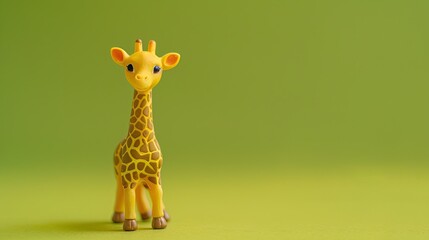 Animal toy. stand in front of clean green background, --ar 16:9 Job ID: d88534e7-6f94-4e26-ab39-13f3add14bf6