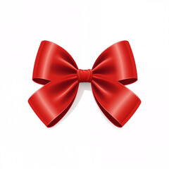 a red bow ribbon on an isolated white background