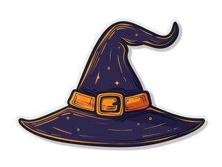 Halloween witch hat in white background