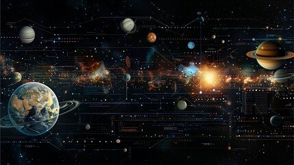 An image showcasing a diverse array of planets and celestial bodies.