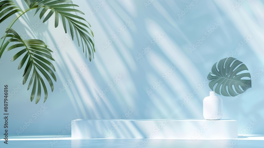 Aufkleber this is a realistic modern mockup of a good display platform with a crystal stand. it features a pas