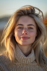 Smiling Teenage Blonde Beauty Portrait
