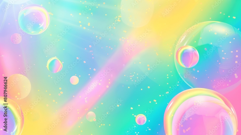 Poster in y2k style, poster and banner template with a gradient background of pastel colors surrounded by g