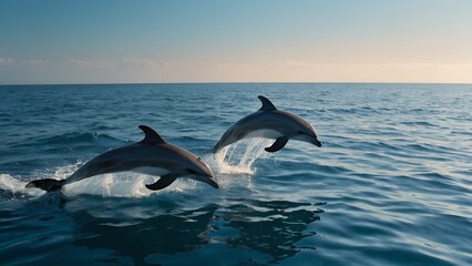 Fototapeta premium ジャンプしているイルカ