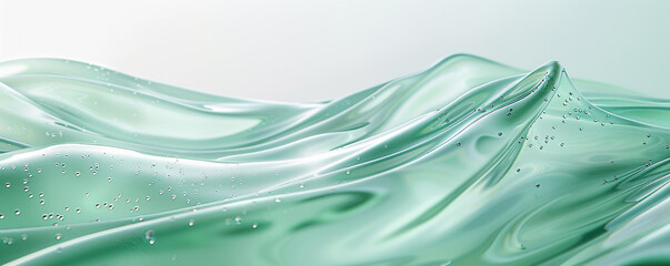 A serene wave of cool mint designed with a soft gradient  a transparent glossy finish that captures the freshness of early morning dew captured in