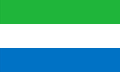 Sierra Leone flag official  isolated on white background. vector illustration. rra Leone 1