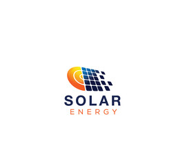 clean solar energy concept logo