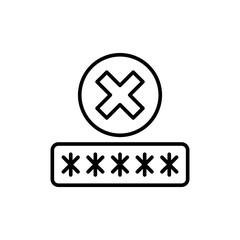 Fototapeta premium Error password outline icons, minimalist vector illustration ,simple transparent graphic element .Isolated on white background