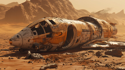 spaceship on mars