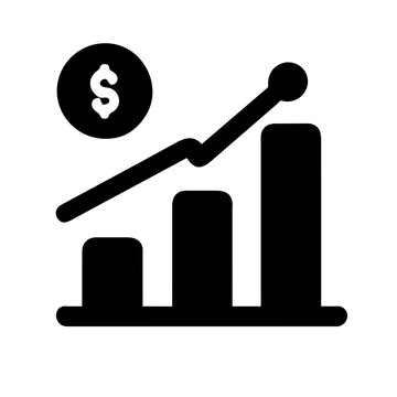 black financial growth chart with dollar clip art preview