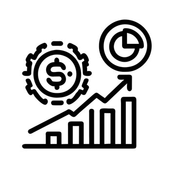 financial growth chart with coin and pie chart clip art preview