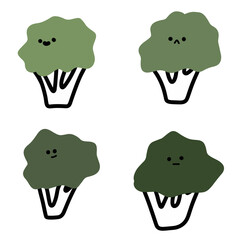 Adorable Broccoli Illustrations | Cute Hand Drawings | For Creative Projects | Minimalist Design