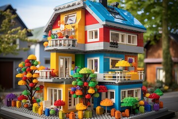 Cute and colorful house made from lego