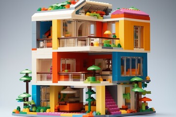 Cute and colorful house made from lego