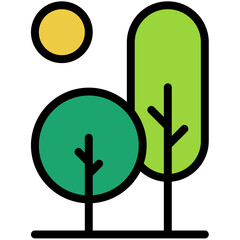 Fototapeta premium Trees And Forest Colored Icon Pack