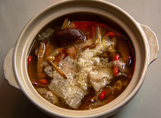 Hericium ribs soup, Chinese food