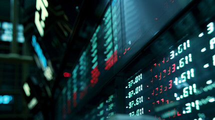 Naklejka premium Dynamic Stock Market Ticker Displaying Real-time Updates