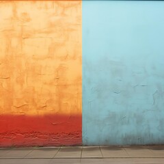 Fototapeta premium A comparison shot of a wall half painted with highquality paint and half with lowquality paint showing color inconsistency, ideal for sidebyside effectiveness marketing