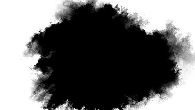 Black inks drops transition splatter Drop white ink spreads Background Ink splatter splashes, drops stains. ink effect, transparent, chamber matte, splash transition reveals. falling spreading