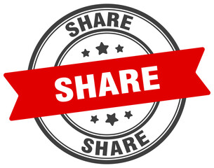share stamp. share label on transparent background. round sign