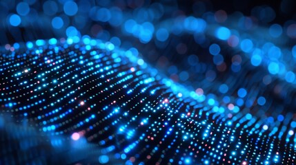 Obraz premium A close up of a blue and white light pattern, AI