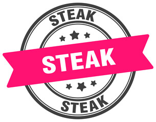 steak stamp. steak label on transparent background. round sign