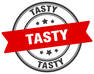tasty stamp. tasty label on transparent background. round sign