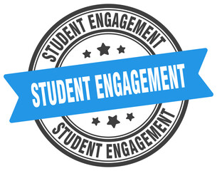student engagement stamp. student engagement label on transparent background. round sign