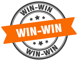 win-win stamp. win-win label on transparent background. round sign
