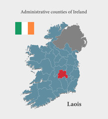Vector map Ireland, county Laois