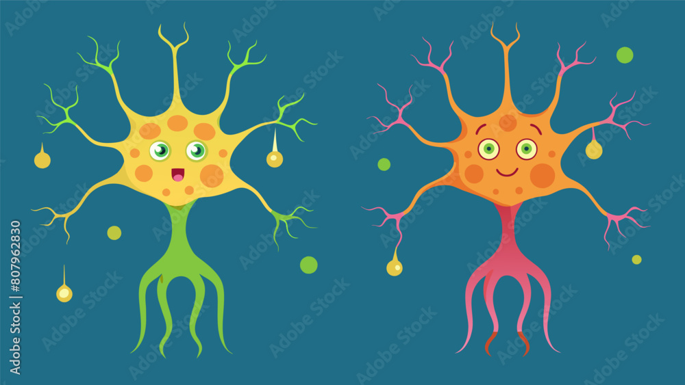 Poster a beforeandafter comparison of nerve cells with one set appearing shriveled and dull while the other