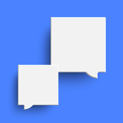 White empty speech bubble on blue background