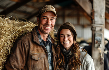 Fototapeta premium Farming Family Working Together