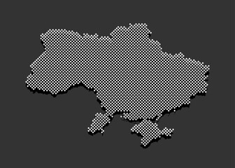 Fototapeta premium Vector map Ukraine for points, dotted template