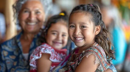 Fototapeta premium Amidst the laughter and joy, multi-generational families come together to celebrate special occasions. happiness family concepts.