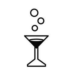 Wine glass icon illustration sign isolated on square white background. Simple flat poster sign graphic design for prints drawing.