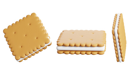 3d render of sandwich cookie collection.