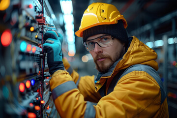 Skilled Electrician in Action