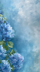 抽象的な青い夏のアジサイ