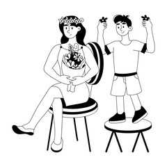 Check this glyph illustration of mother crown 