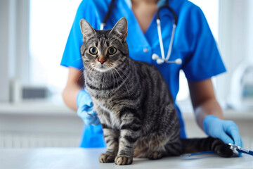 Cute cat in veterinary hospital
