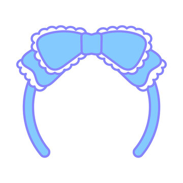 青のリボンカチューシャ★PNG