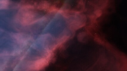 bright nebula, nebula in space, majestic red-purple nebula, beautiful space background 3D render

